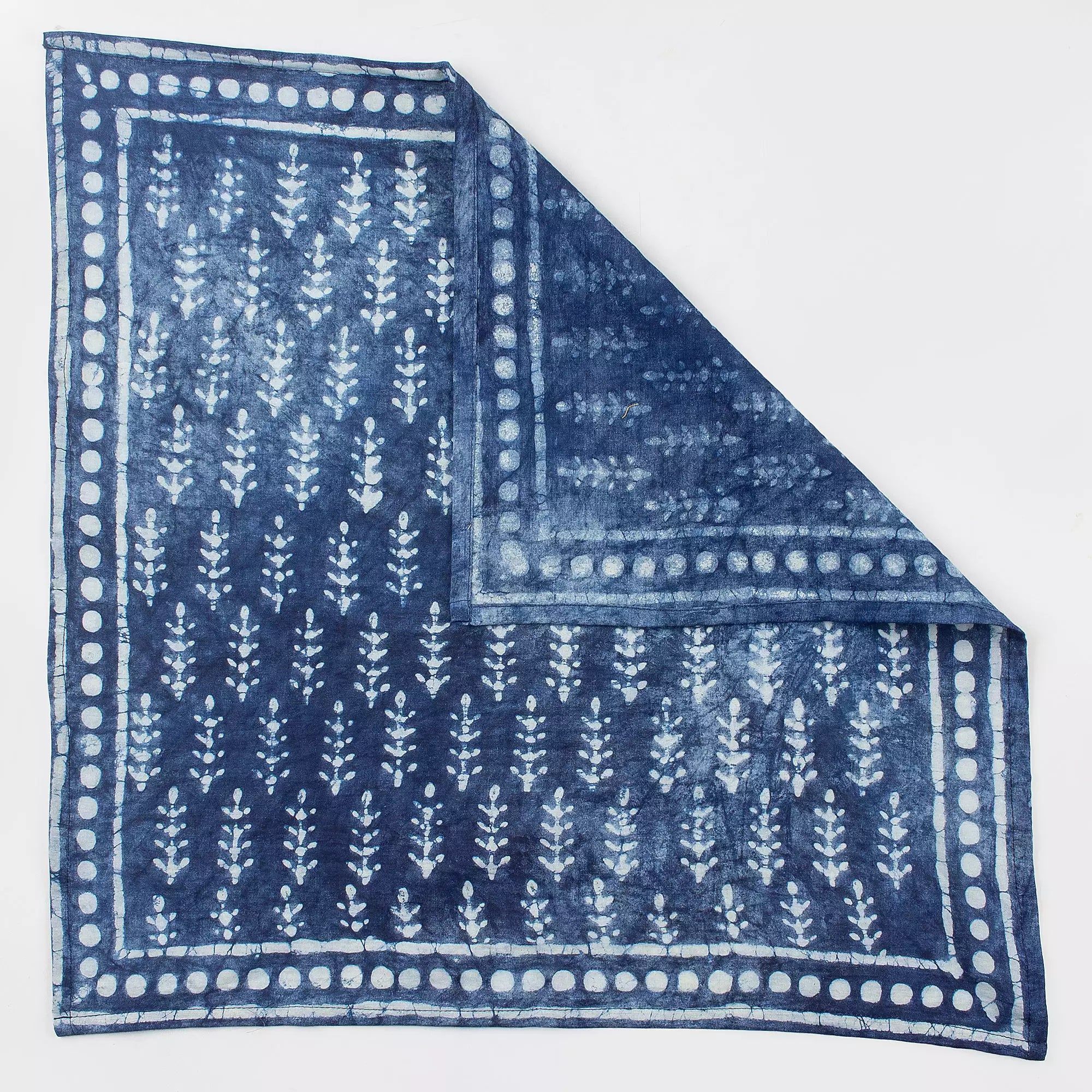 Indigo Hand Block Printed Cotton Head Bandana for Men 586